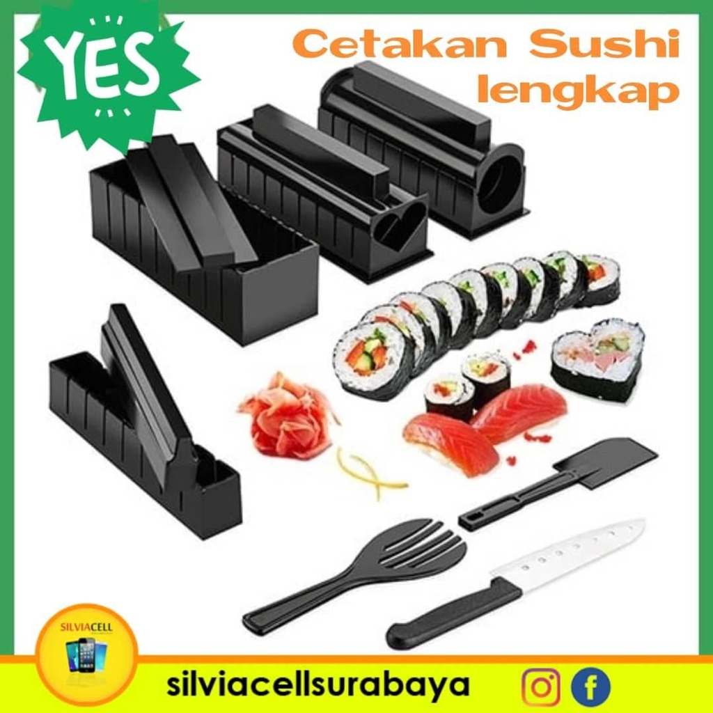 Sushi Maker Kit Alat Cetakan Kimbab Pencetak Nasi Makanan Jepang Korea