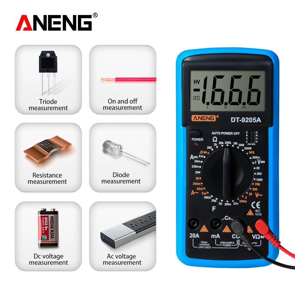 Top Digital Smart Multimeter Jangkauan Otomatis Transistor AC/DC Tampilan Digital Presisi Tinggi