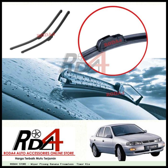 Wiper Mobil Timor Kia 20 18 Frameless Banana 1 Set 2 Pcs