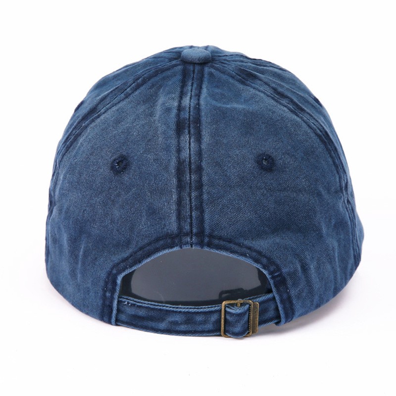 Topi Baseball Adjustable Motif Hiu Bordir Bahan Katun Washed Untuk Unisex