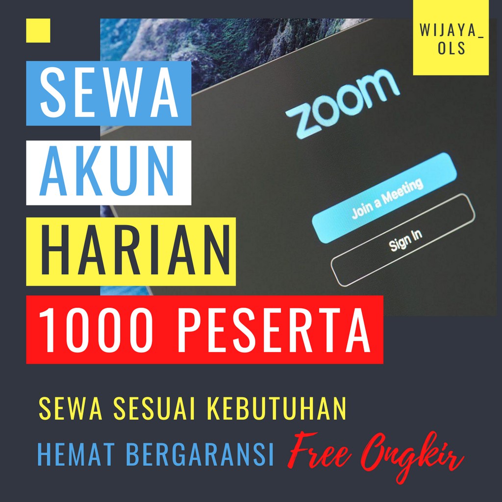 Sewa Akun Zoom Meeting Pro Harian 1000 Peserta Free Ongkir Legal Resmi Murah Bergaransi 24 Jam Hemat Indonesia