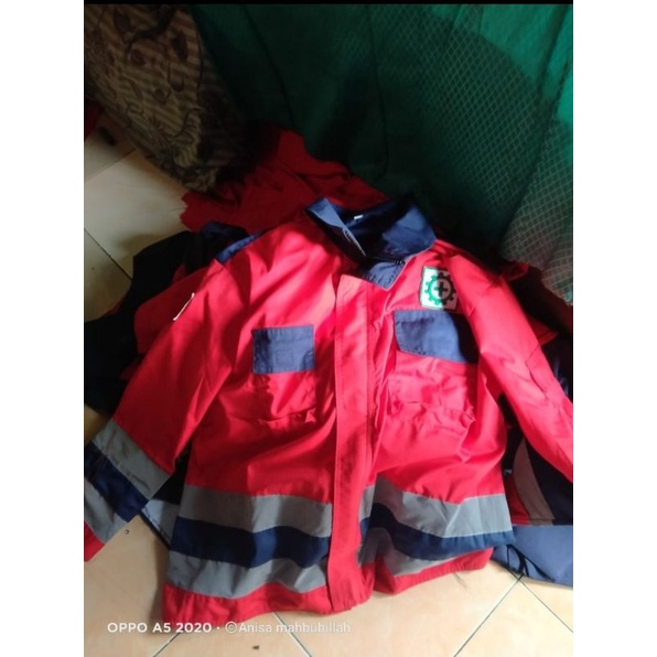 SERAGAM SAFETY MODEL JAKET TAMBANG MERAH NAVY SCOTLIGT LEBAR