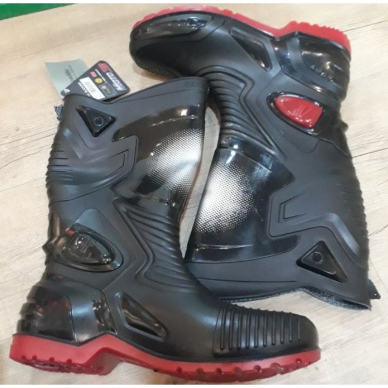 Sepatu Boot Pria AP Boots Moto 3 Spatu Karet PVC Anti Tembus Air Hujan Banjir Tahan Rembes Motor Touring Keren Tebal Nyaman Dipakai