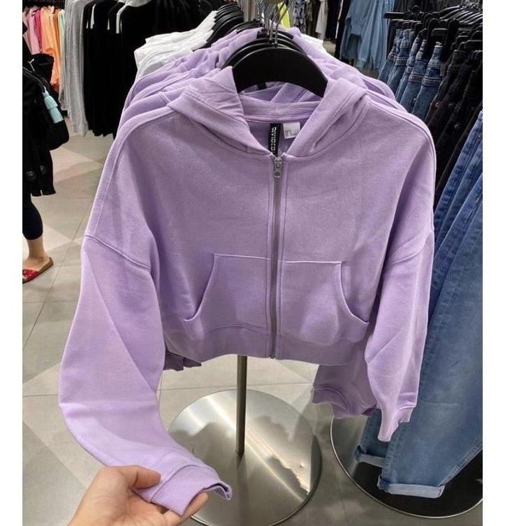 JAKET WANITA CROOP HOODIE ZIPPER LILAC - JAKET WANITA "ML.20Au22х"