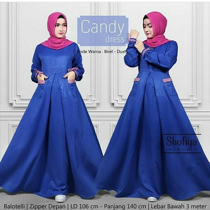 Dress Muslim Cika Dusty Byk Warna - Harga Ini Online