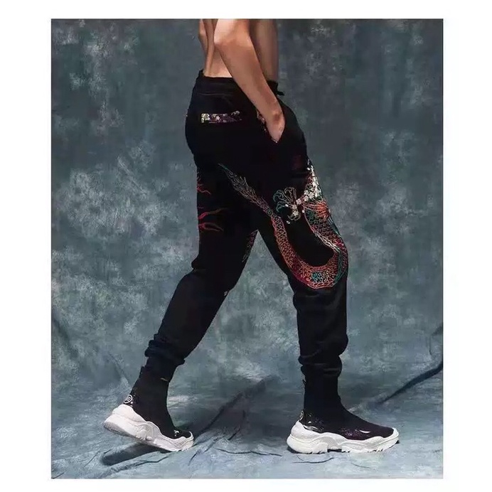 SK23 CELANA JOGGER IMPORT SUKAJAN PRIA JEPANG KOREA HARAJUKU BORDIR DRAGON NAGA ORIGINAL M-3XL JY13