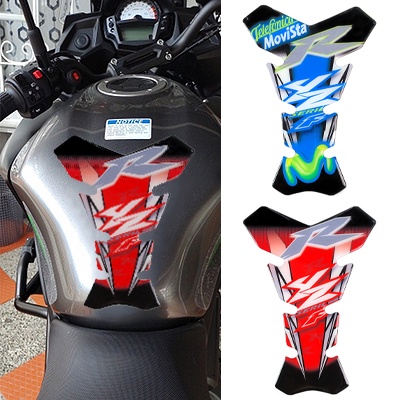 Yamaha YZF R15 46 Series Universal Tank Sticker Motor Serat Karbon Fuel Tank Cover Samping Merah Biru Pelindung Dekorasi Decals