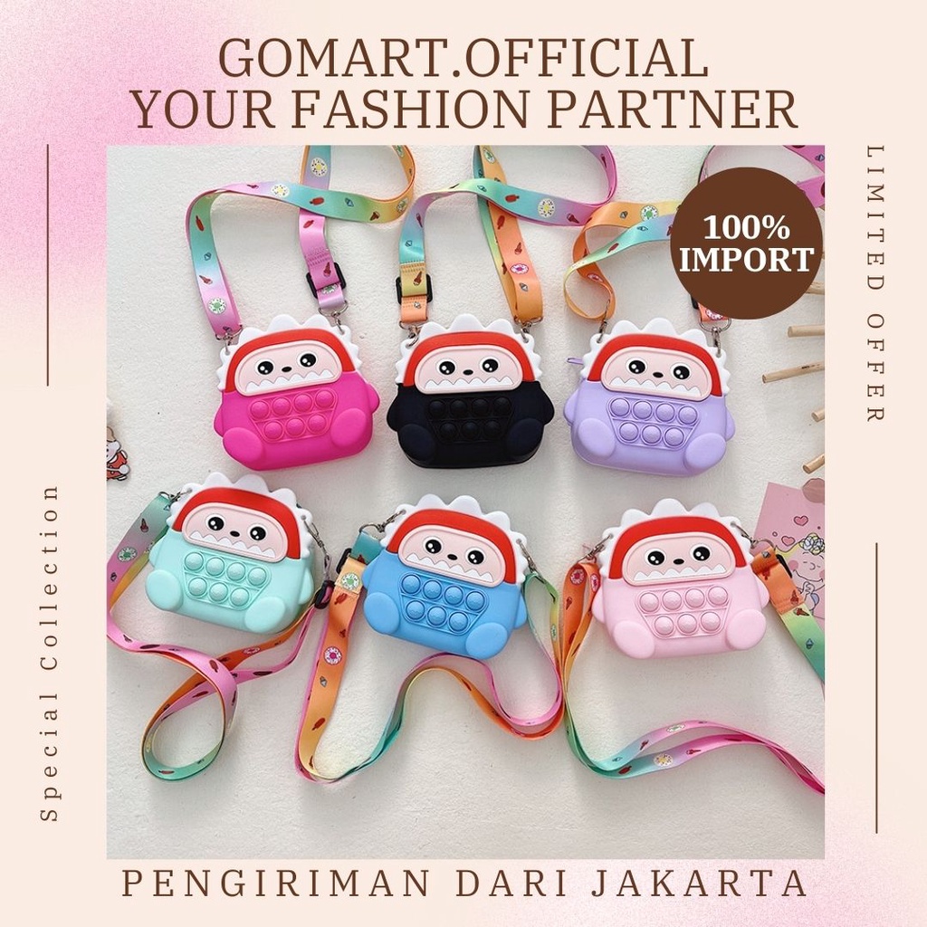 Tas Pop it Anak Karakter Lucu Import - Tas Selempang Anak Karakter Lucu - Tas Pop It Motif Terbaru Import - Tas Anak Lucu Pop It Fidget Toys [JL17]