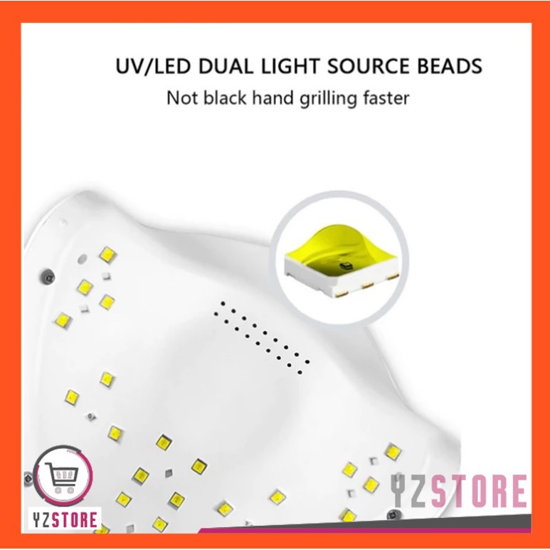 Pengering Kutek Kuku Gel Sun5 48W Nail Art Manicure Lampu LED Smart UV YZ40