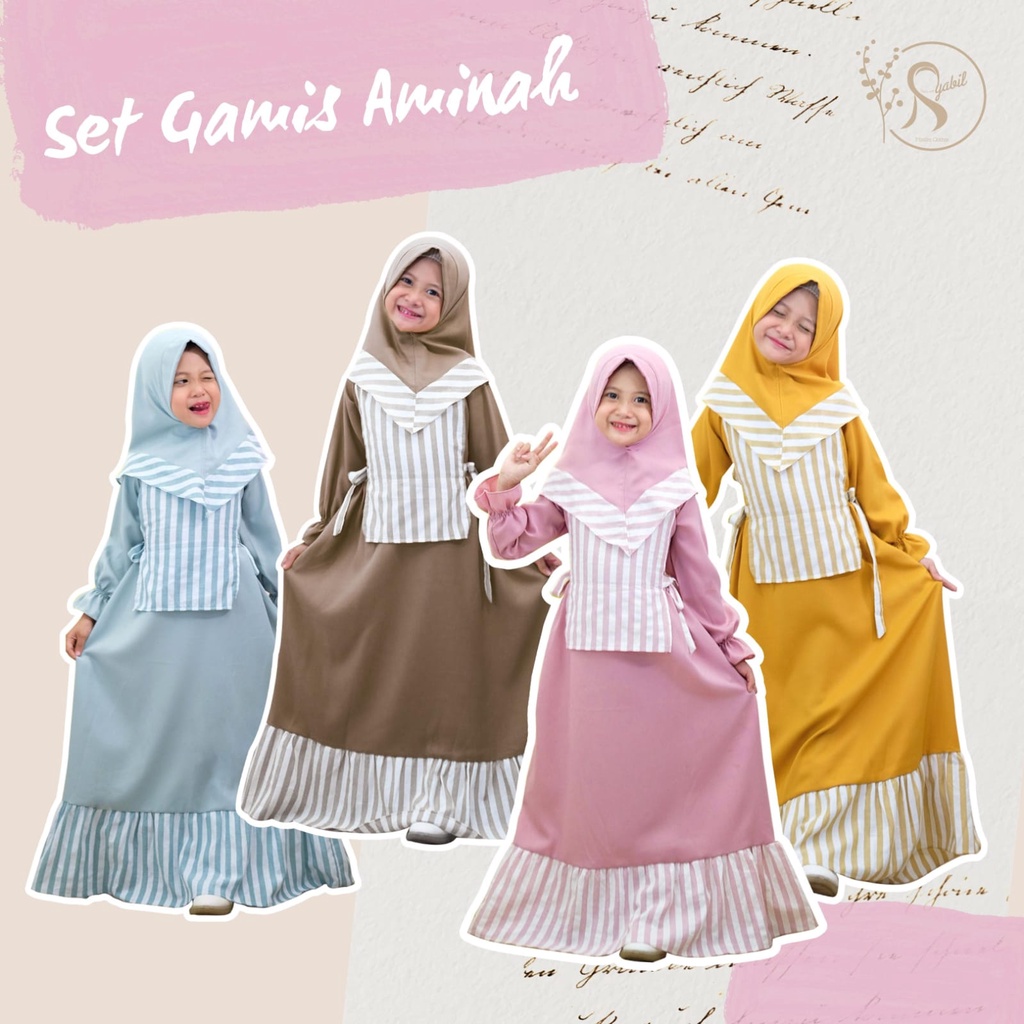 GAMIS ANAK AMINAH TERMASUK KERUDUNG USIA 2-6 TAHUN