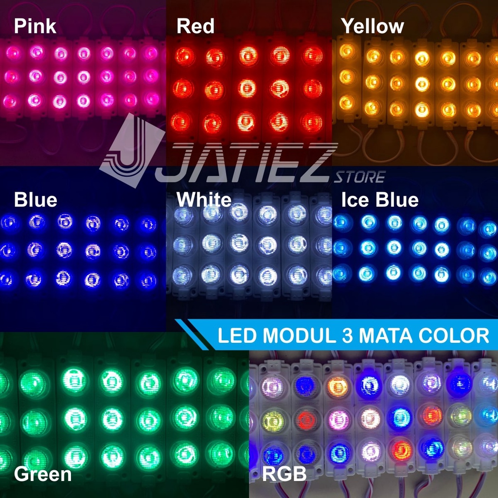 Lampu LED Modul 3 Mata Jumbo 24V  - LED 3 Mata Variasi Truk Samping Bak Kolong Mobil 24 Volt