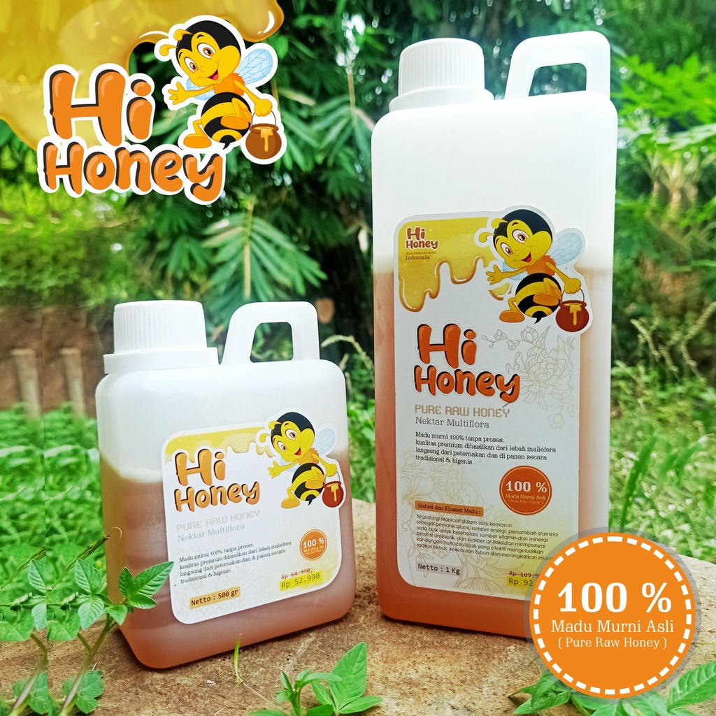 

HI HONEY GRADE A | Madu Murni Asli | PANEN 3 BULAN SEKALI | Nektar Multiflora Java 100% Alami