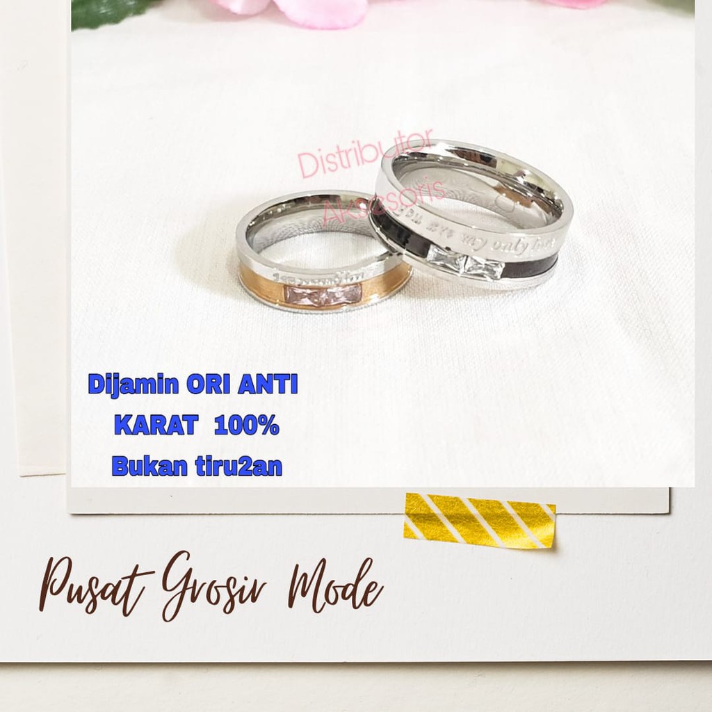 Cincin Couple Titanium ANTI KARAT SELAMANYA PGM CT72