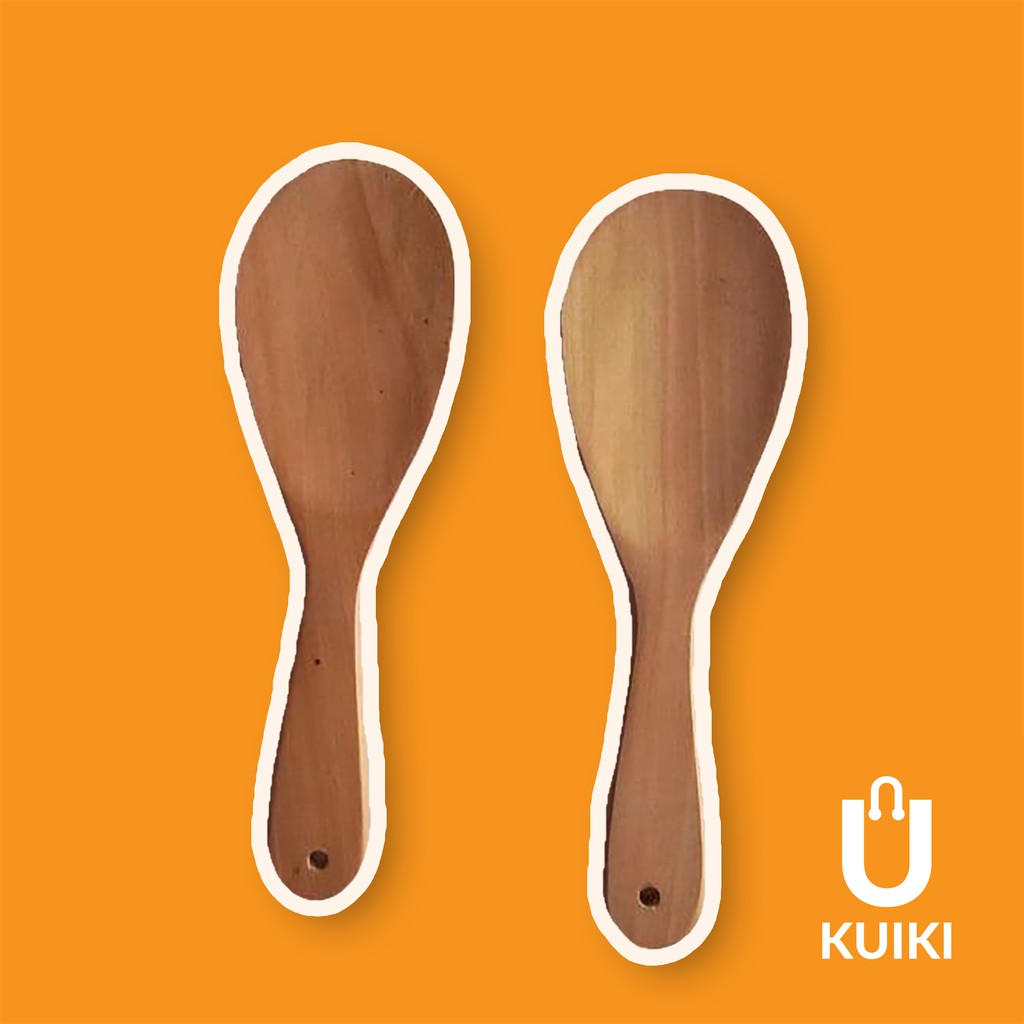 KUIKI Centong Nasi Kayu Oval Cocok Untuk Souvenir Peralatan Dapur Bahan Kayu Puspo