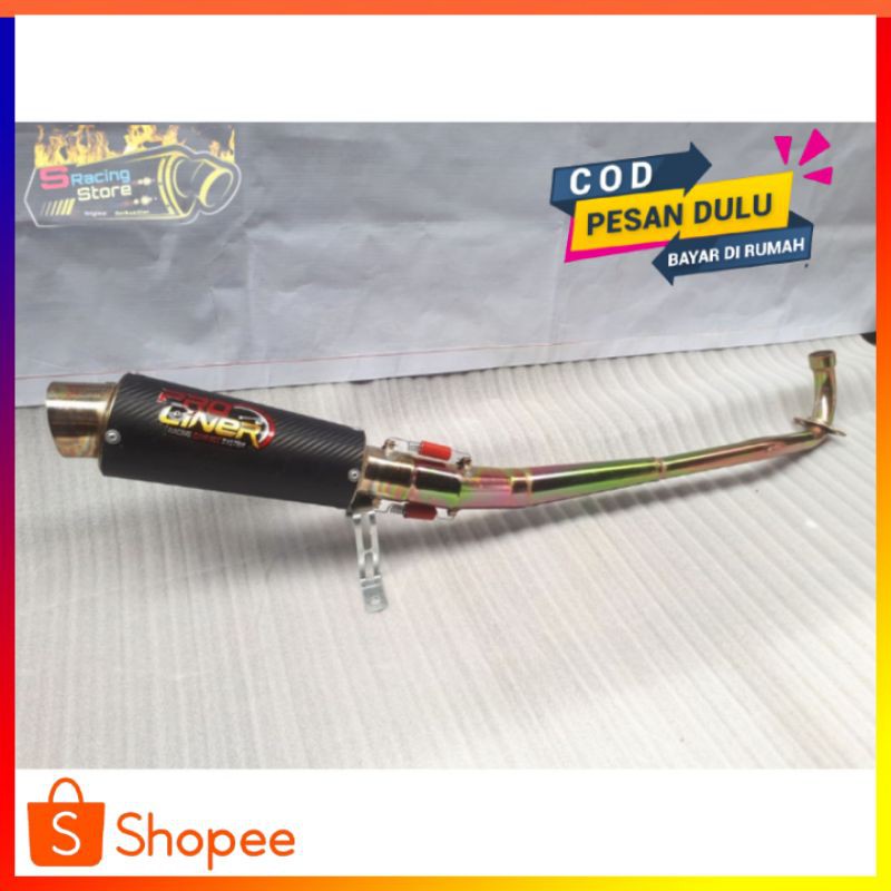 Knalpot racing proliner carbon full bunglon bebek supra x125 revo supra fit vega karisma jupiter