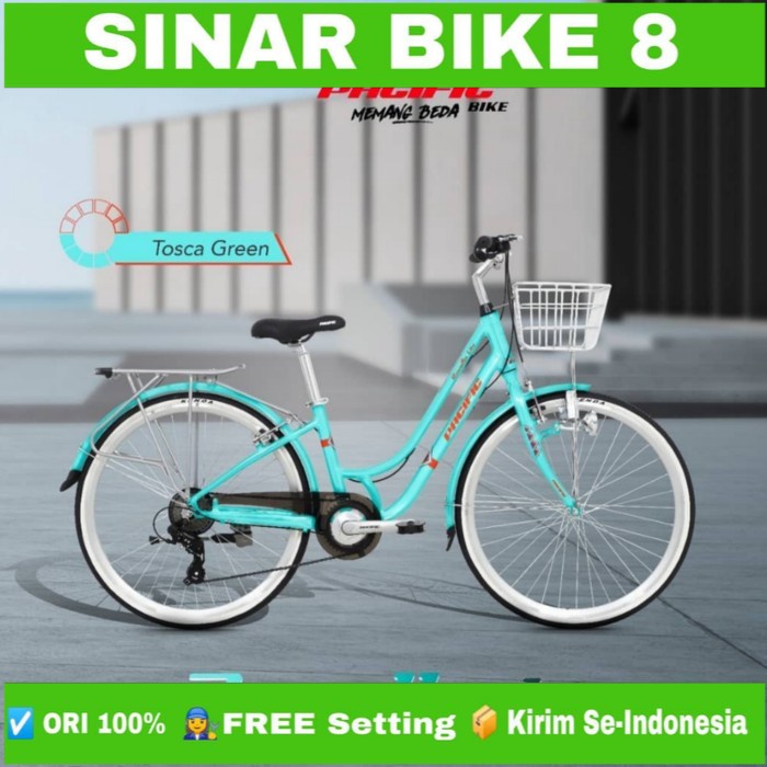 Sepeda Mini Keranjang Dewasa CTB Ukuran 26 Inch PACIFIC RAVELLA LITE Alloy 8 Speed