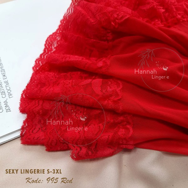 M L XL XXL XXXL Premium Hannah Lingerie Sexy Baju Tidur Seksi Lingerie Bigsize Linjeri Wanita 995