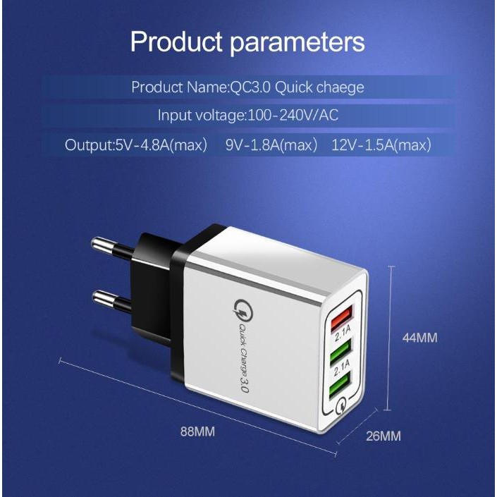 COMFAST CHARGER 4 Port USB Fast Charging Kepala Cas HP Micro QC3.0 4 Port 3.5A - QC-03