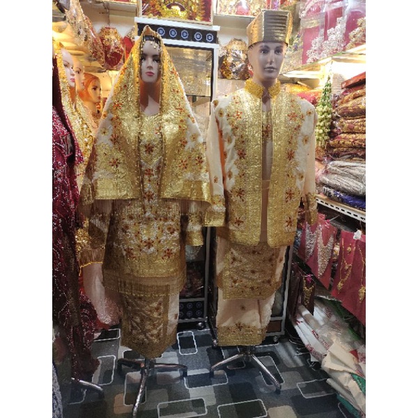 baju koto gadang sepasang warna cream