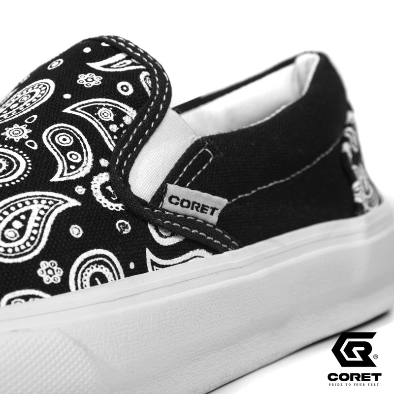 CORET Sepatu Slip On Vulcanized - Sepatu slipon Batik Hitam