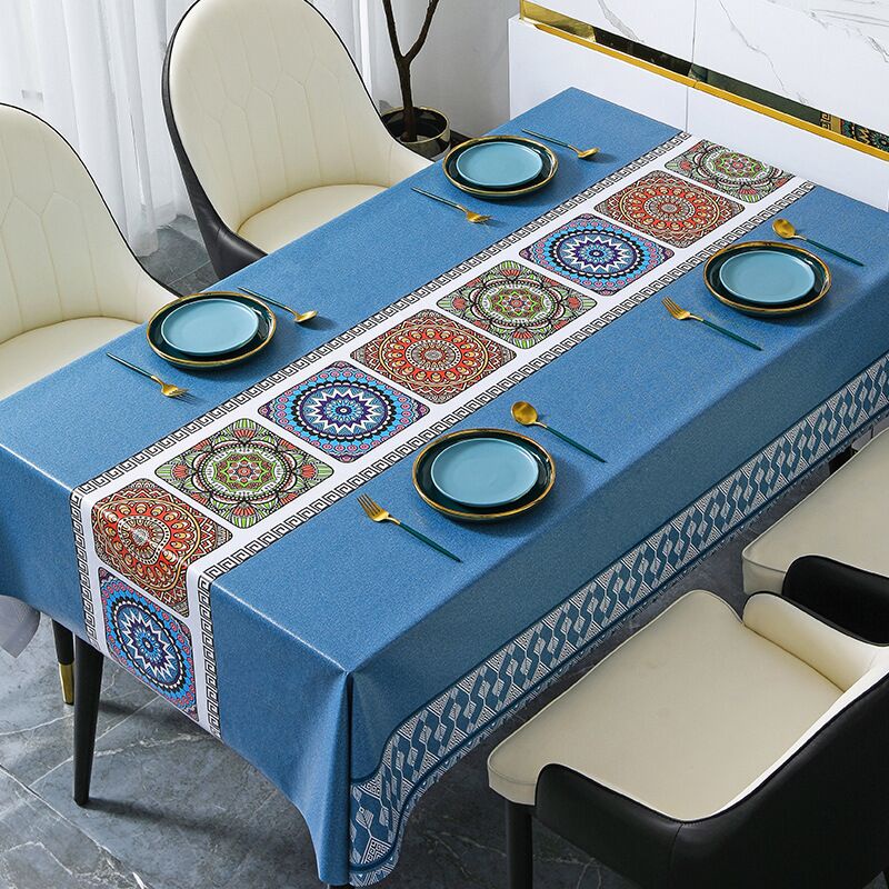 Premium Taplak Meja Makan Waterproof Tahan Air 140x180 PVC Table Cloth