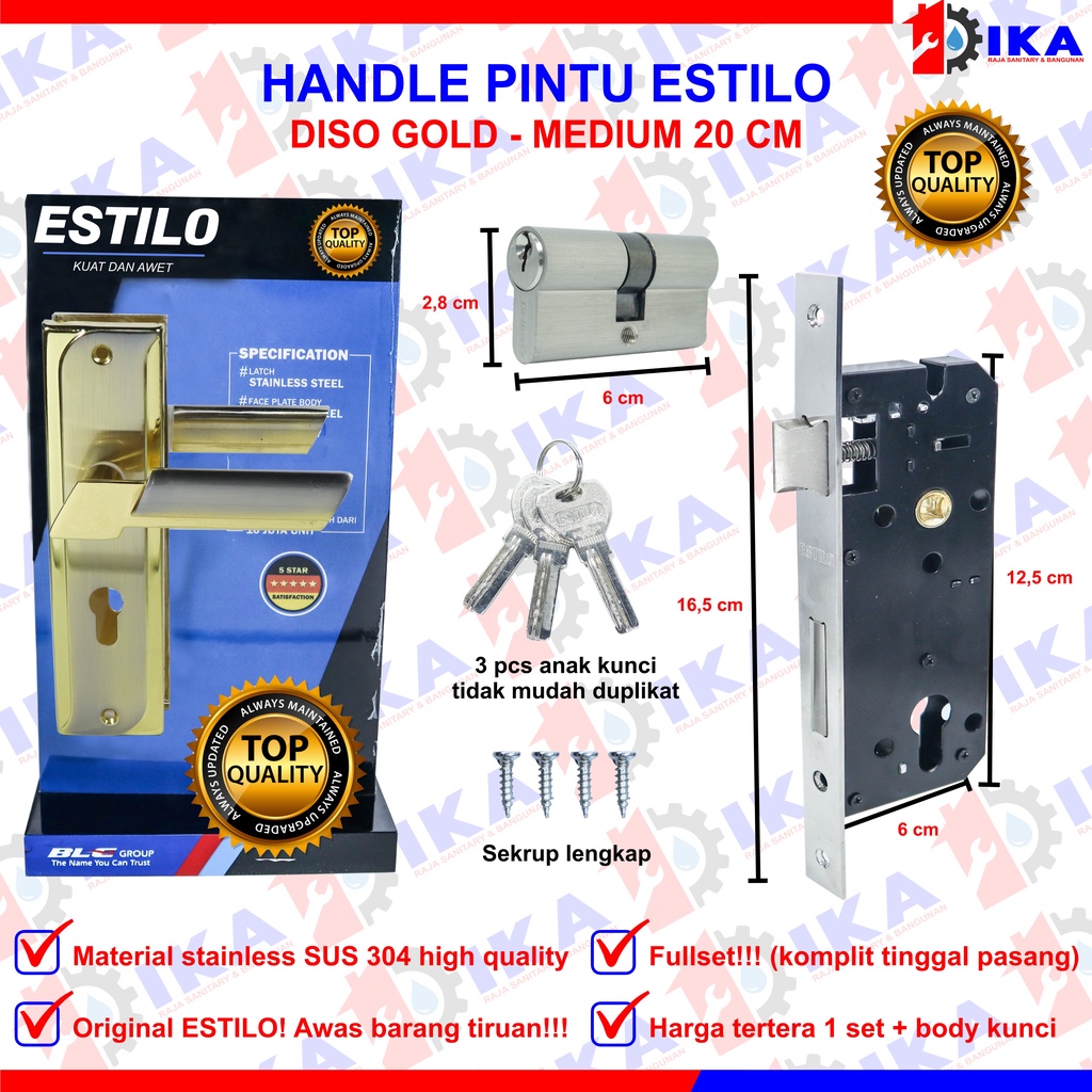 1 Set Kunci Pintu Tanggung Estilo | Handle Tanggung Estilo | bellucci