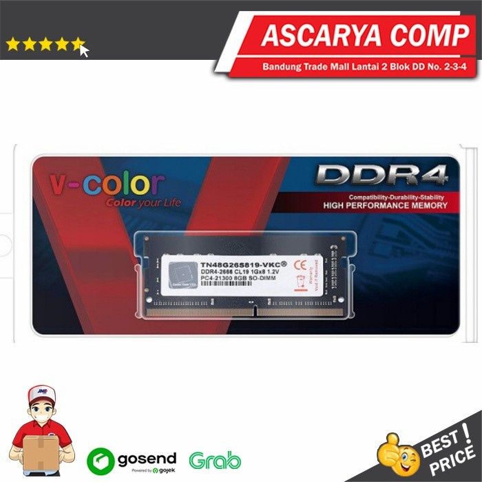 V-Color DDR4 8GB 2666MHz 1Gx8 SODIMM / RAM Notebook DDR4 8Gb 2666Mhz