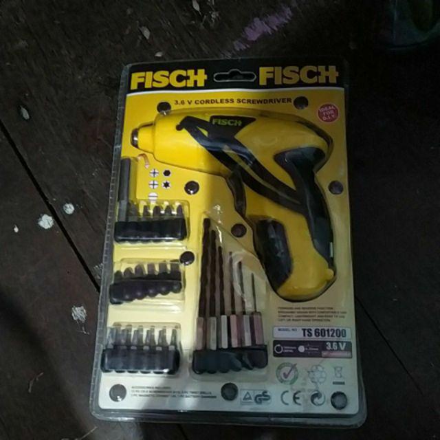 Bor Obeng Charger Tanpa Kabel Cordless Fisch Chas Cas Alat Pertukangan Murah Kayu Plastik Dll