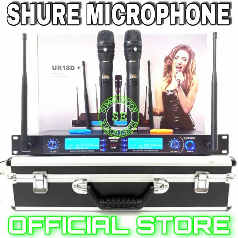 mic wireless shure ur 18d plus microphone karaoke