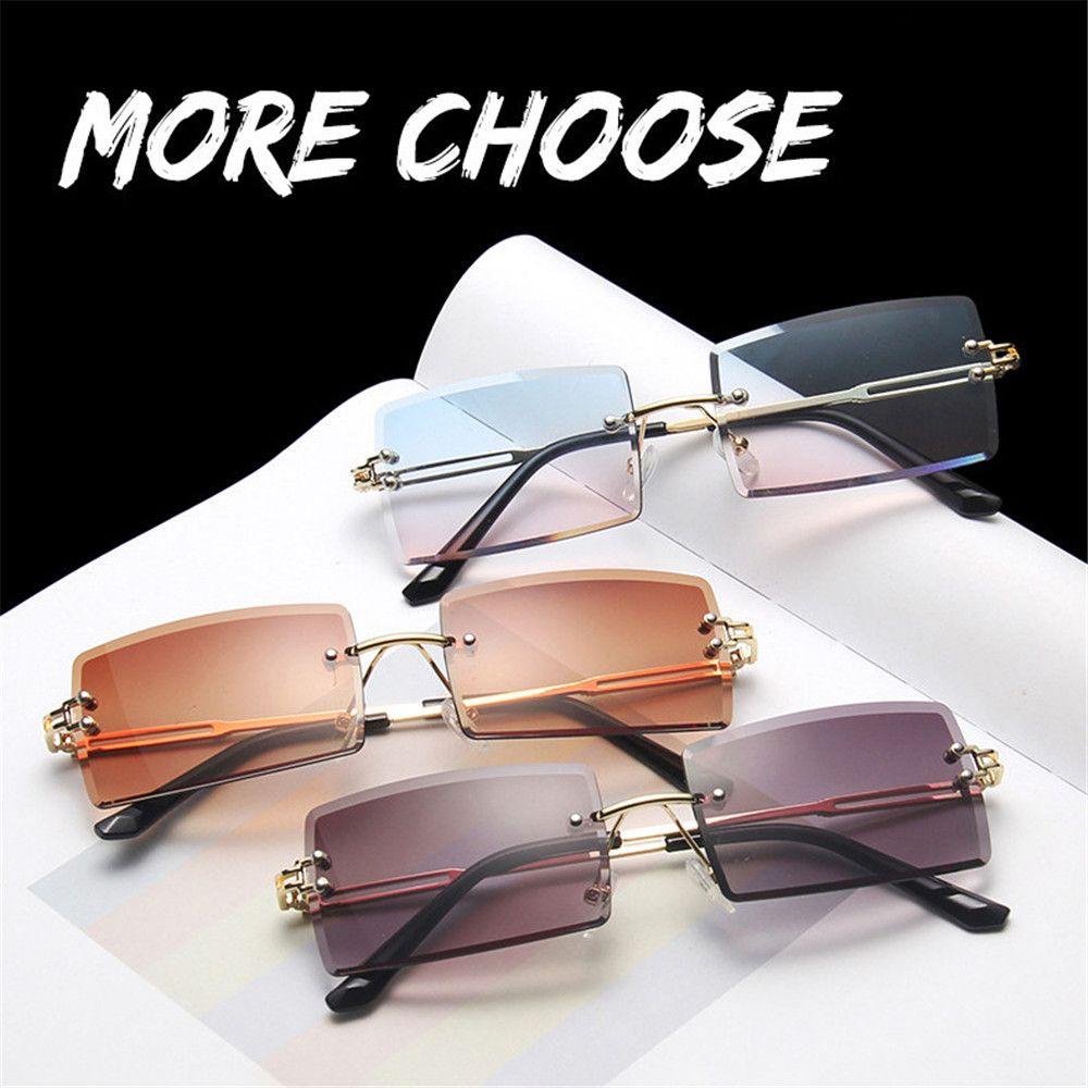 R-flower Fashion Sunglasses Kacamata Hitam Fashion 2020 Trendi Tanpa Bingkai Musim Panas Eyewear Square Sunglasses