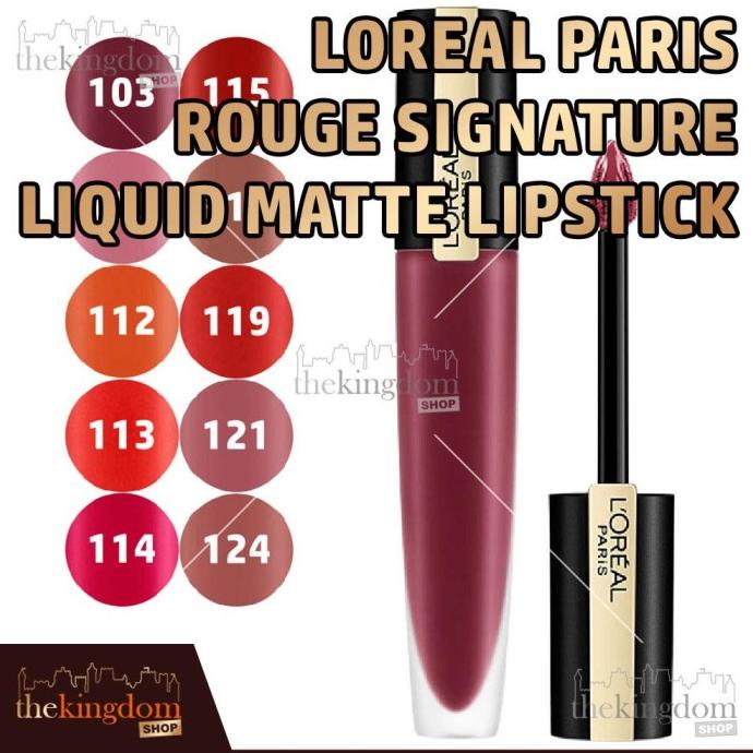 Loreal Lipstick Rouge Signature Lipstik Liquid Matte Make Up Kosmetik
