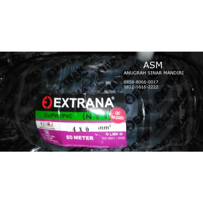 Kabel Listrik NYY 4x6mm 50M EXTRANA | EXTRANA Kabel NYY | SNI