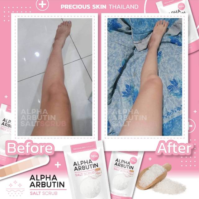 BPOM ALPHA ARBUTIN WHITENING BODY SHOWER SALT SCRUB / LULUR / GARAM MANDI / PEMUTIH BADANp