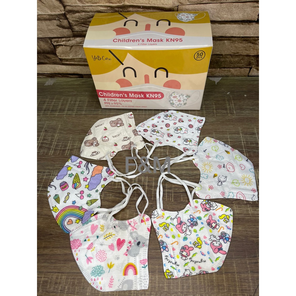 MASKER KN95 ANAK ANAK COWOK-CEWEK ISI 50PCS / MASKER