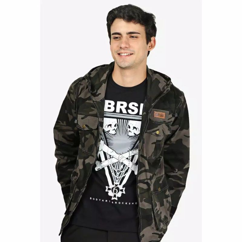 Jaket Camo Loreng Pria Army Tentara Abri TNI Premium Garansi Original