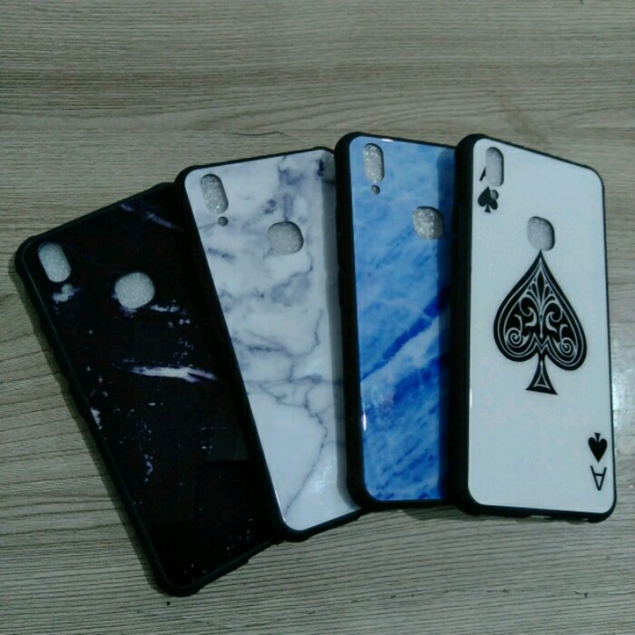 VIVO V9 BACK COVER TEMPERED GLASS MOTIF CASE GLASS VIVO V9