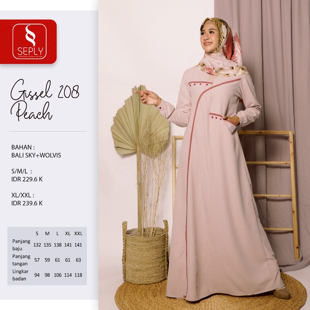 GAMIS TERBARU 2021 SEPLY GISSEL 208 PEACH