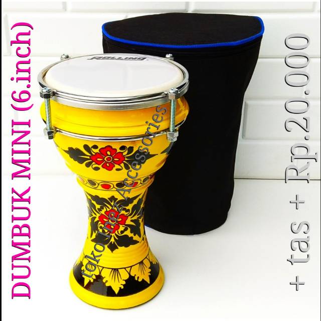 Tumbuk pinggang marawis Mini atau Gendang Anak 6.inc N.7