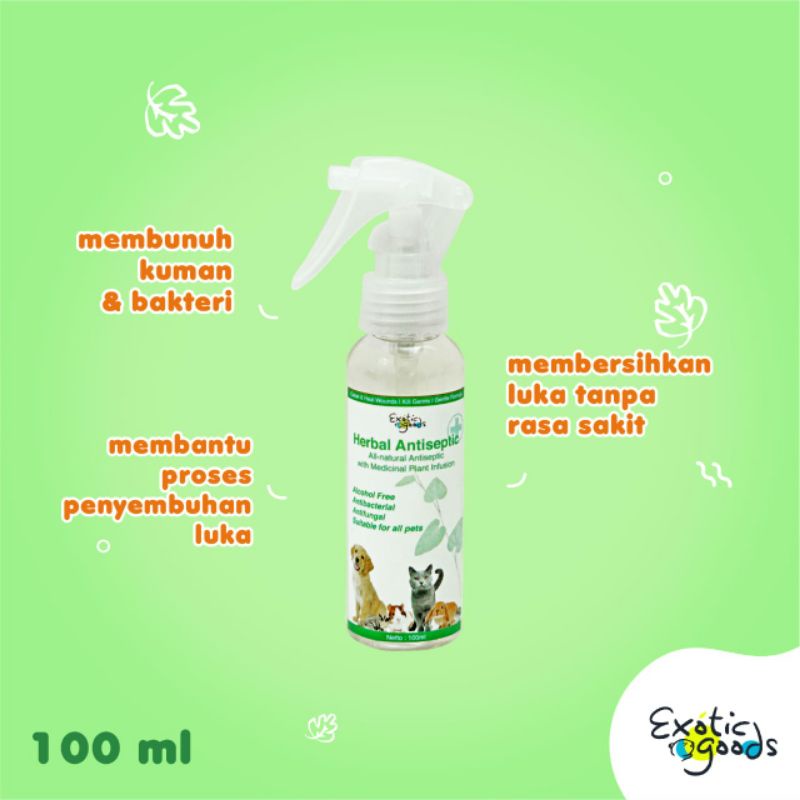 HERBAL ANTISEPTIC 100ml NON ALKOHOL ANTISEPTIK HEWAN TANPA ALKOHOL PEMBERSIH LUKA HEWAN PET ANTISEPTIC PEMBERSIH LUKA ANJING PEMBERSIH LUKA KUCING ANTISEPTIK ANJING ANTISEPTIK KUCING ANTISEPTIK NON ALKOHOL PEMBERSIH LUKA TANPA ALKOHOL POVIDINE IODIN