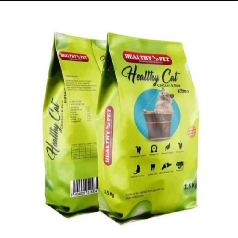 Healthy Cat Kitten Chicken &amp; Rice 1,5 Kg Freshpack / Makanan Kucing Healthy Kitten Chicken 1,5kg