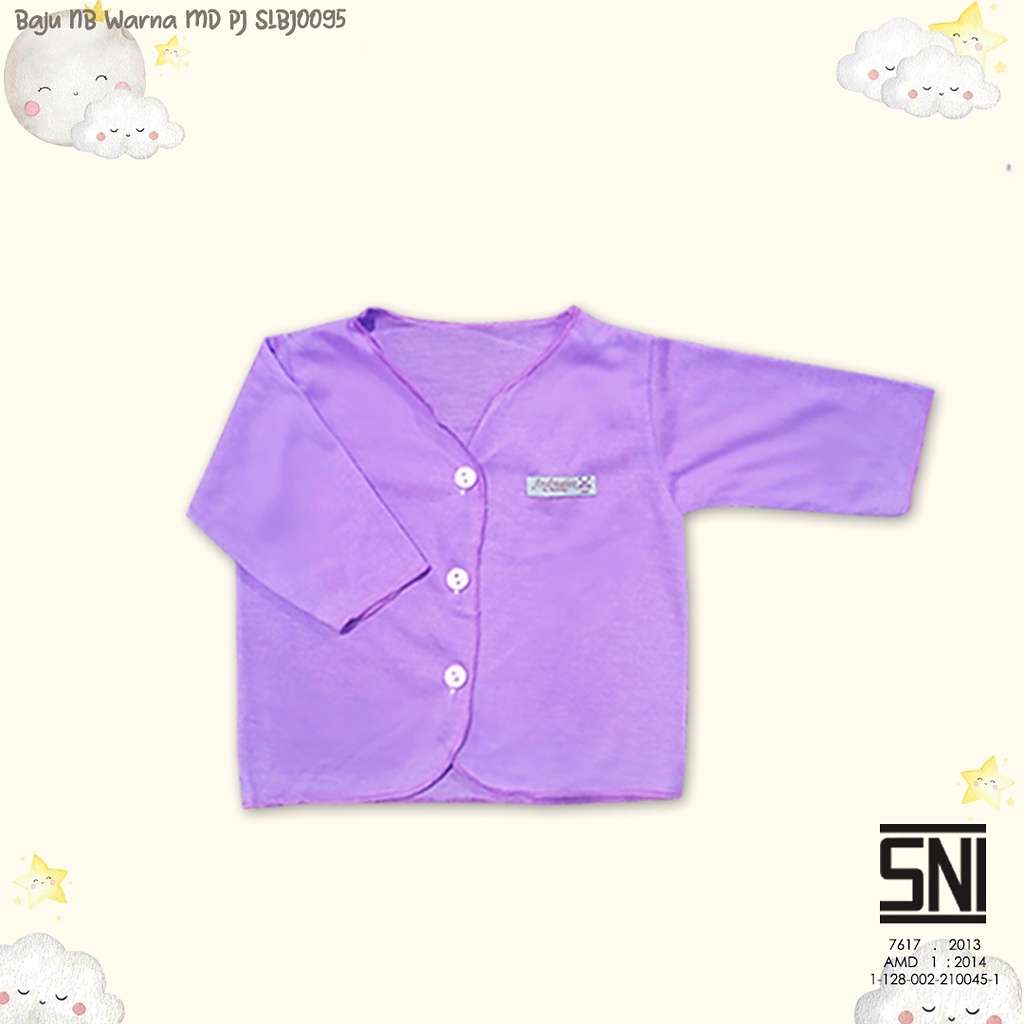 6 Pcs Baju Bayi (Newborn) Boboko SNI Lengan Panjang - Baju Bayi Newborn Piyama Warna Pastel 0-4 bulan