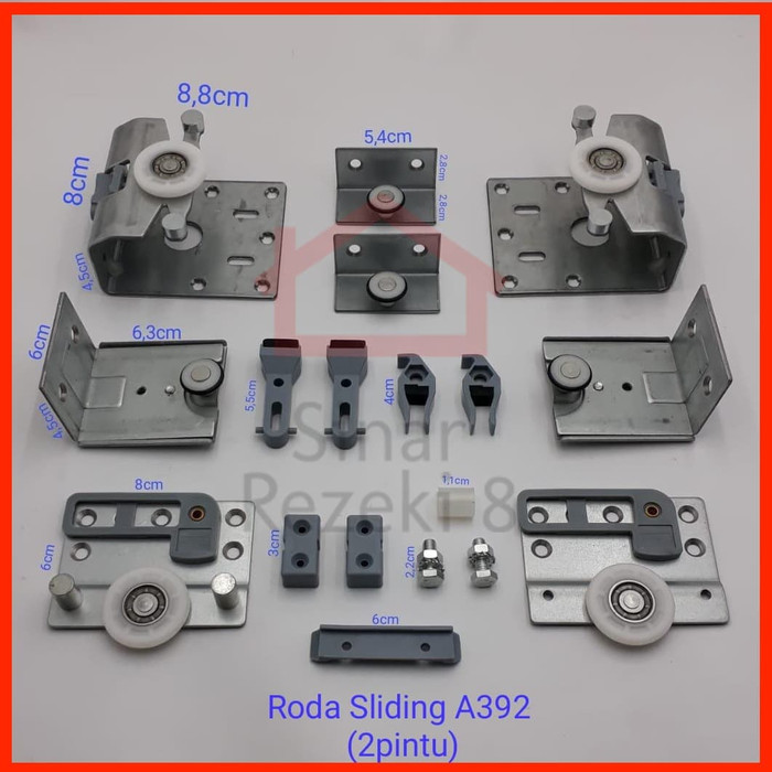 Roda Rel Pintu Lemari Sliding Geser 2 Pintu A392 392 Geser