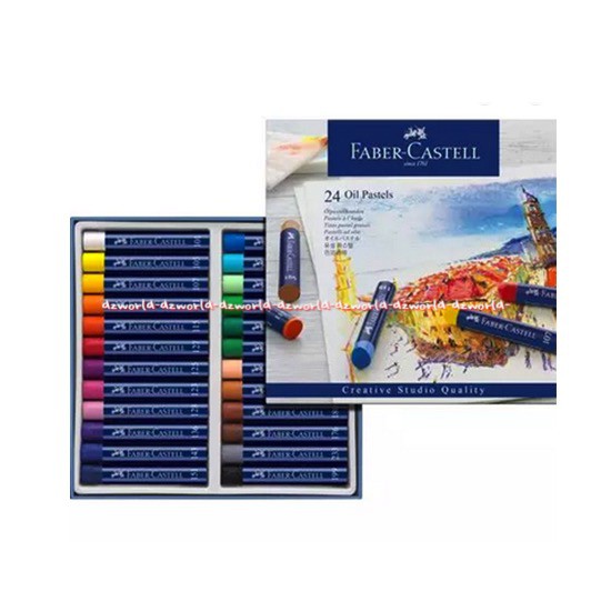 Faber Castell 24 Oil Pastels Colour Crayon Cat Minyak