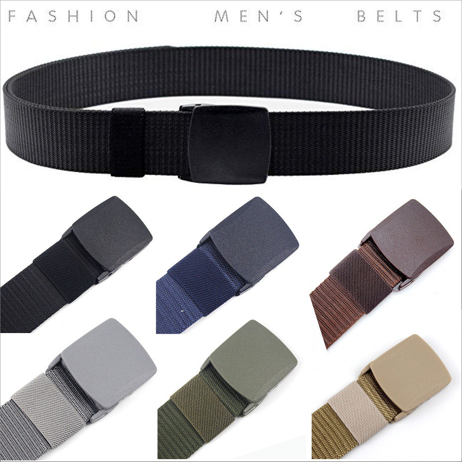 MPro Ikat Pinggang / Gesper Pria Auto Canvas Kain Nylon Tactical Anti Xray Anti Sensor Bandara