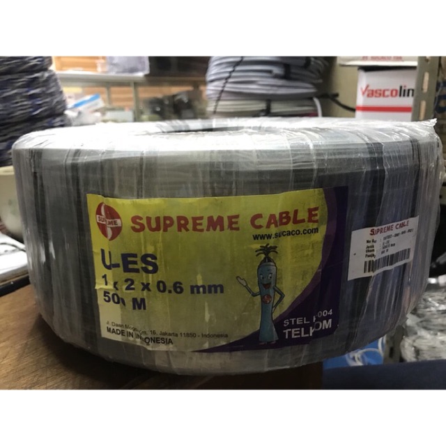 Kabel Telepon 1x2x0,6 / Drop Wire/Kabel Udara/DW Meteran/Eceran Supreme