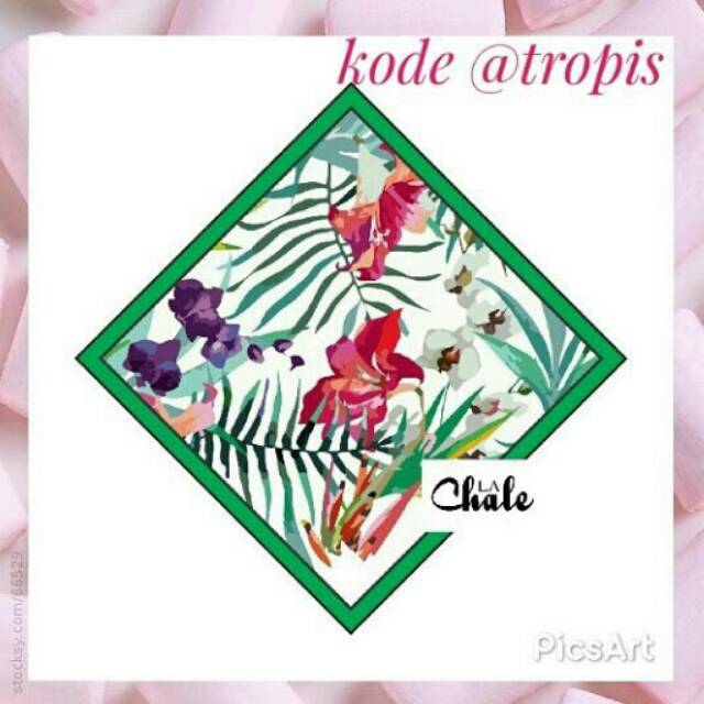 Scarf Printing Motif Custom Kode Tropis
