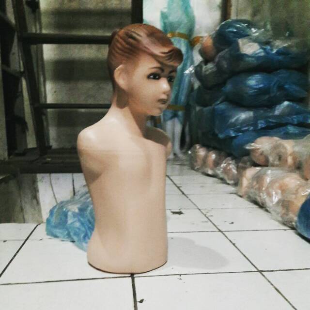 Patung manekin torso kepala anak