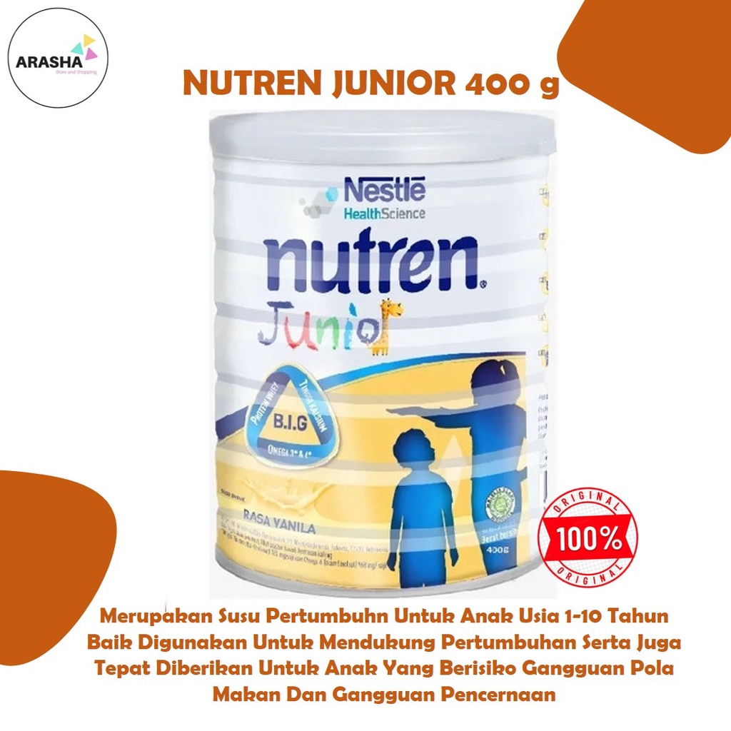 Jual NESTLE NUTREN JUNIOR VANILA 1-10 TAHUN 400 GR - Susu Bubuk
