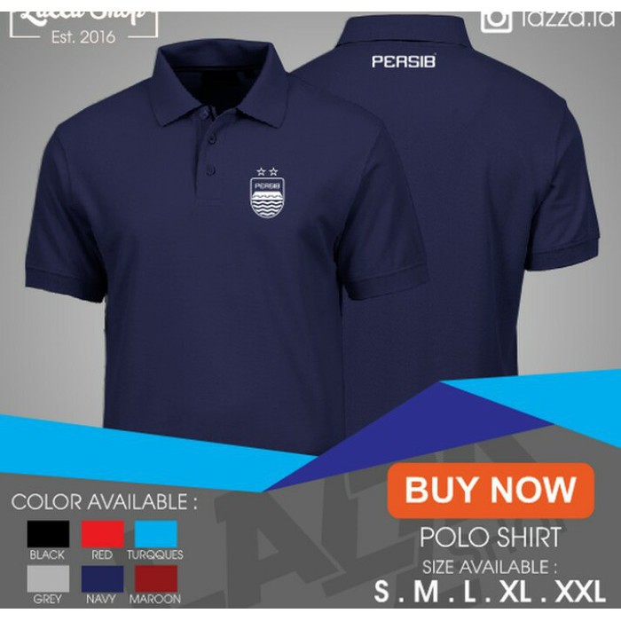 Kaos Polo Shirt Baju Kerah Distro PERSiB DPN BLKG polos custom obral murah Bandung Bobotoh iNDONESiA