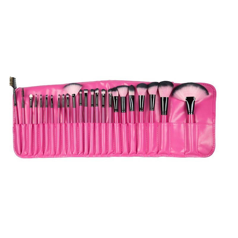 Trend-BRUSH SET PINK / KUAS DOMPET / KUAS SET MAKEUP FOR YOU BRUSH SET ISI 24 PC PINK